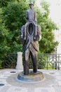 Statue of Franz Kafka  Jewish Quarter of Prague  Czech Republic Royalty Free Stock Photo